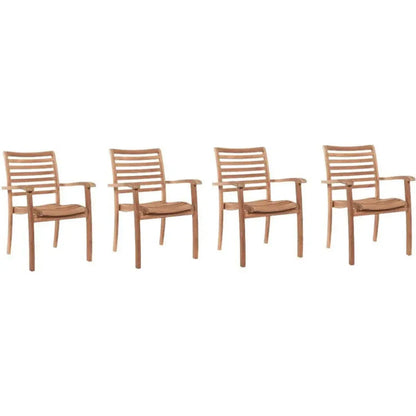 HiTeak Birmingham Stacking Teak Outdoor Dining Armchair 4PC