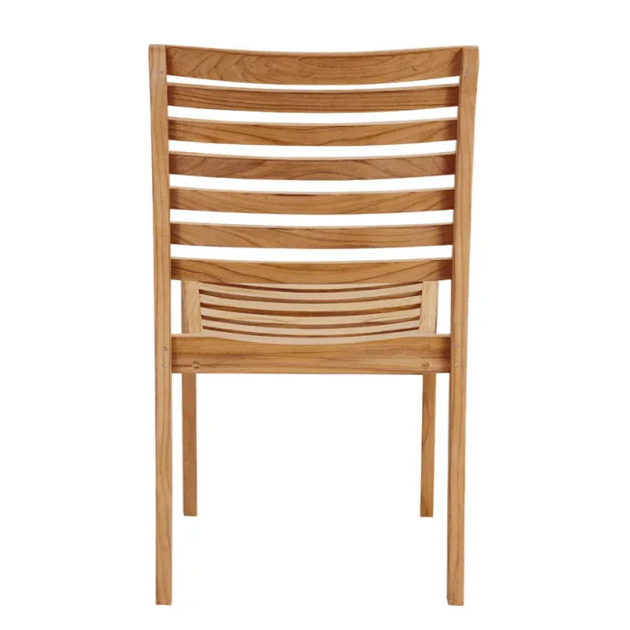 Birmingham Teak Stackable Patio Dining Chair 4PC - LOOMLAN - HiTeak - Outdoor Dining Chairs