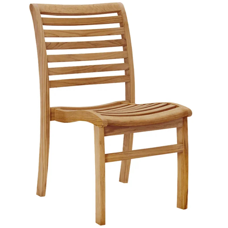 Birmingham Teak Stackable Patio Dining Chair 4PC - LOOMLAN - HiTeak - Outdoor Dining Chairs
