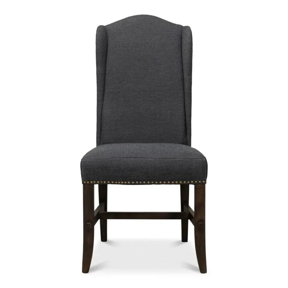 Black High Back Dining Chairs Set of 2 - LOOMLAN - Sarreid - Dining Chairs