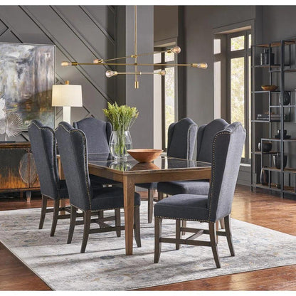 Black High Back Dining Chairs Set of 2 - LOOMLAN - Sarreid - Dining Chairs
