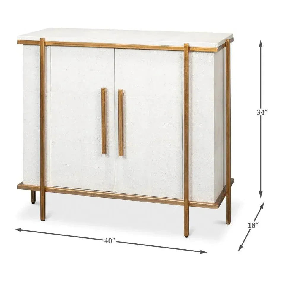 Blakely 2 Door Accent Cabinet Osprey White - LOOMLAN - Sarreid - Accent Cabinets