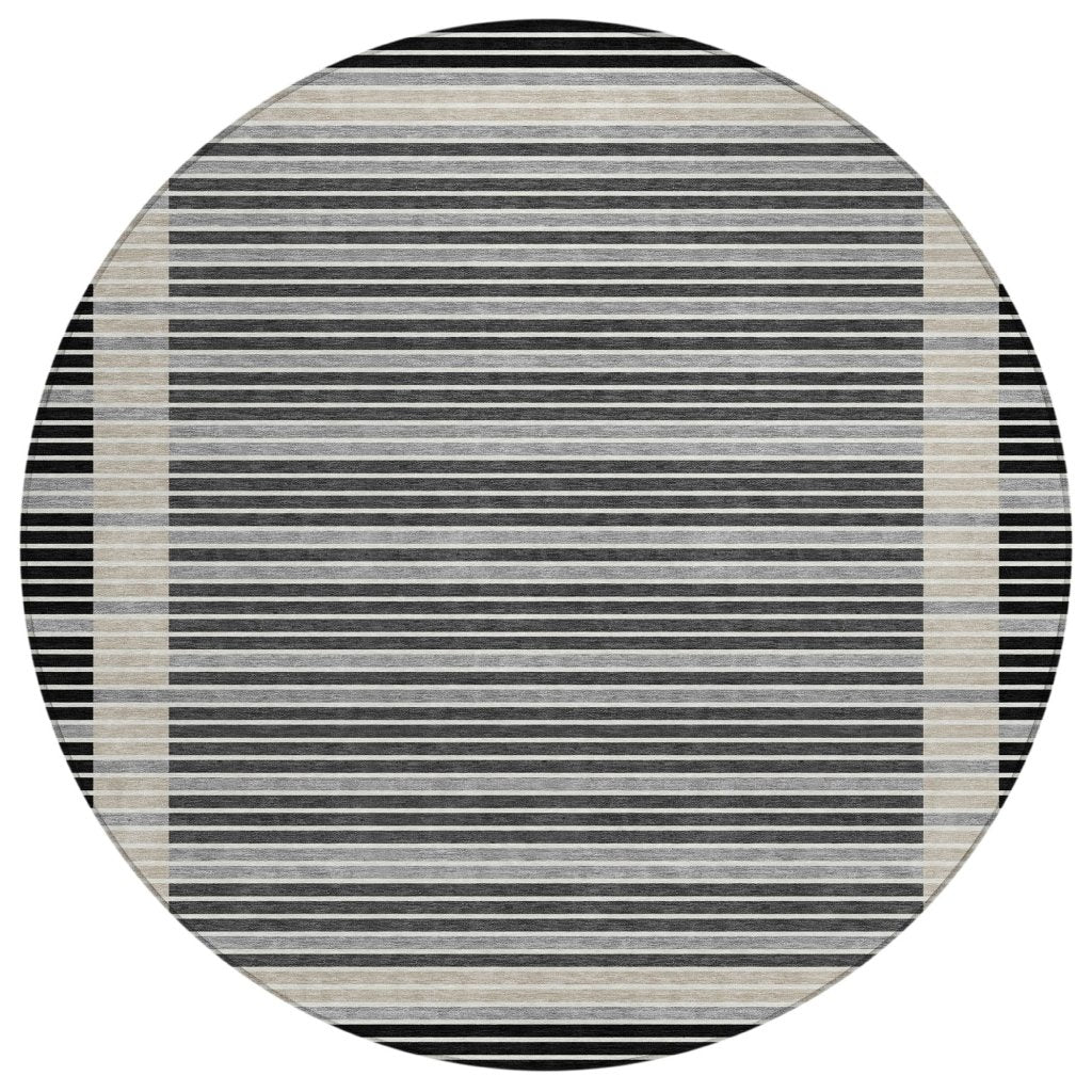 LOOMLAN Rugs Blazyn Black Washable Indoor-Outdoor Rug