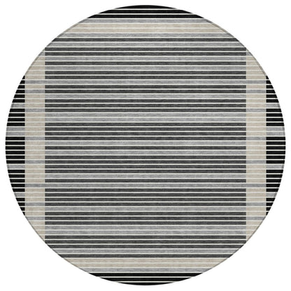 LOOMLAN Rugs Blazyn Black Washable Indoor-Outdoor Rug