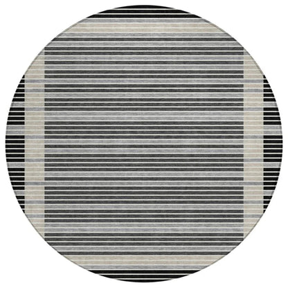 LOOMLAN Rugs Blazyn Black Washable Indoor-Outdoor Rug