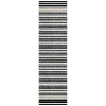 LOOMLAN Rugs Blazyn Black Washable Indoor-Outdoor Rug