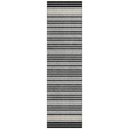 LOOMLAN Rugs Blazyn Black Washable Indoor-Outdoor Rug