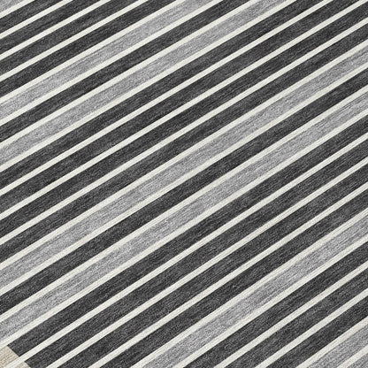 LOOMLAN Rugs Blazyn Black Washable Indoor-Outdoor Rug