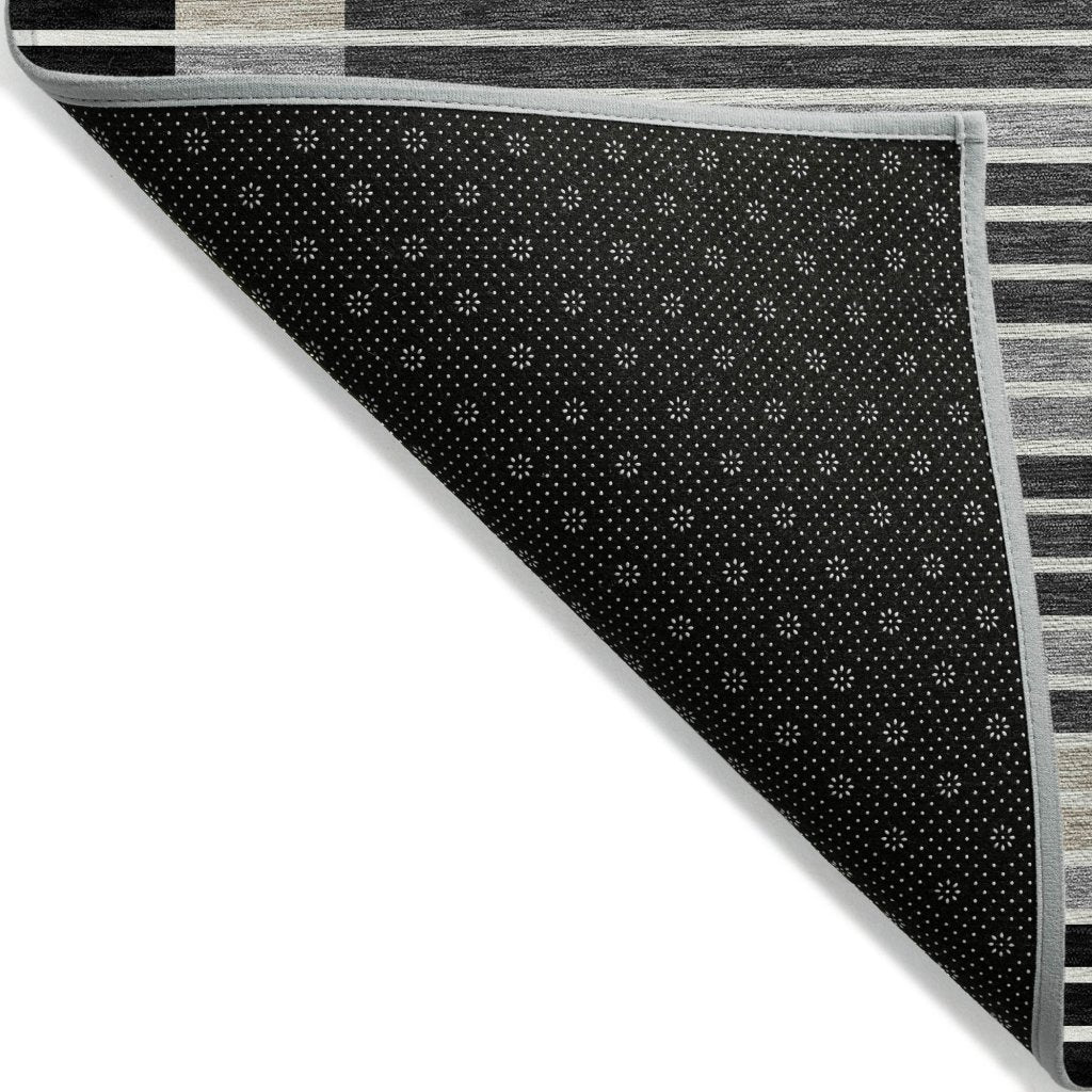 LOOMLAN Rugs Blazyn Black Washable Indoor-Outdoor Rug