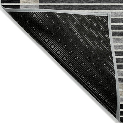 LOOMLAN Rugs Blazyn Black Washable Indoor-Outdoor Rug