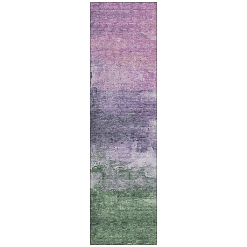 LOOMLAN Rugs Bloometra Purple Washable Indoor-Outdoor Rug