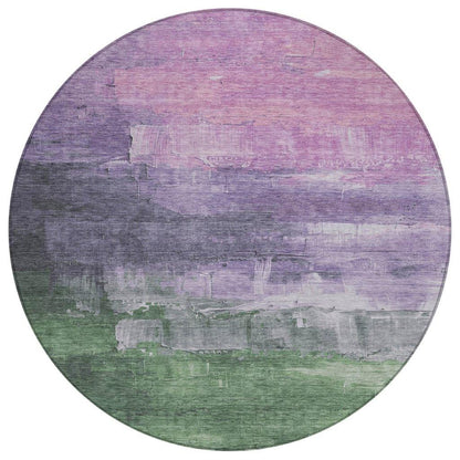 LOOMLAN Rugs Bloometra Purple Washable Indoor-Outdoor Rug