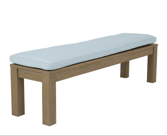 Coastal Teak Sunbrella Upholstered Outdoor Dining Bench