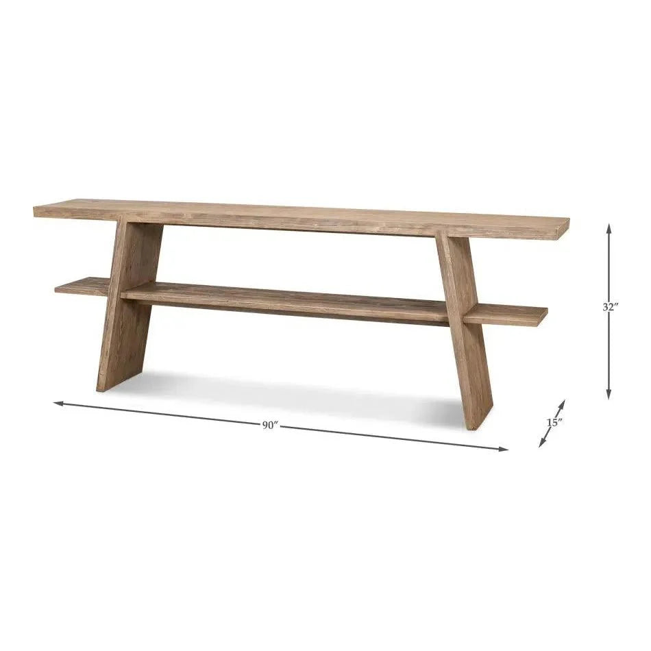 Sarreid Bodega Vineyards Console Table Storage Reclaimed Wood
