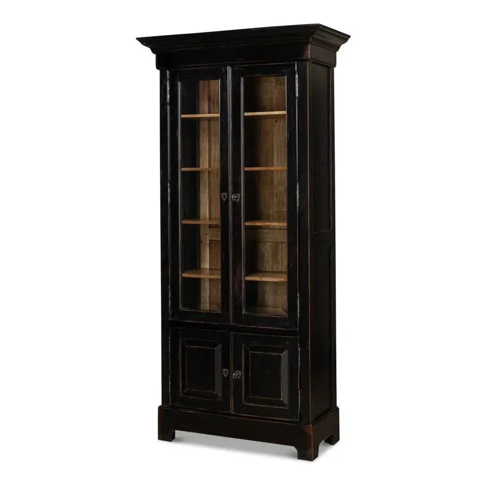 Bookcase Display Curion Glass Doors Ebony - LOOMLAN - Sarreid - Bookcases