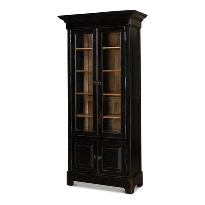 Bookcase Display Curion Glass Doors Ebony - LOOMLAN - Sarreid - Bookcases