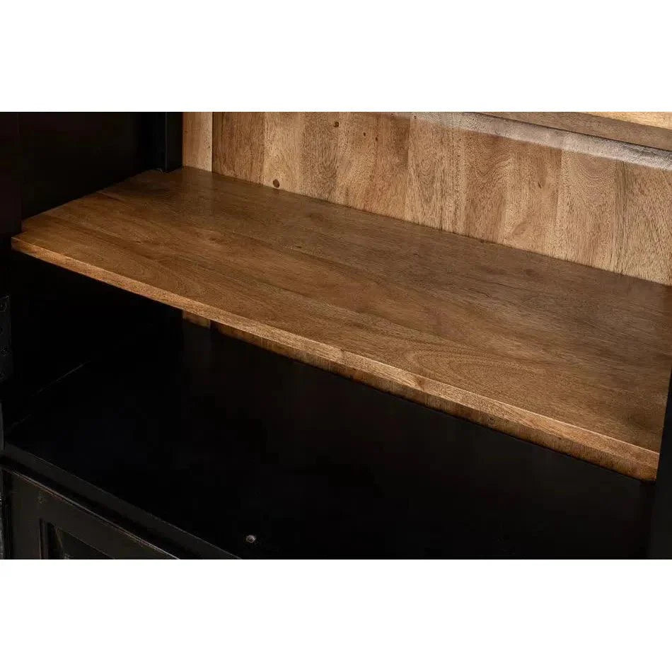 Bookcase Display Curion Glass Doors Ebony - LOOMLAN - Sarreid - Bookcases