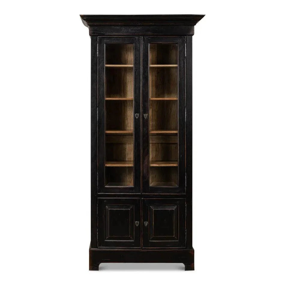 Bookcase Display Curion Glass Doors Ebony - LOOMLAN - Sarreid - Bookcases