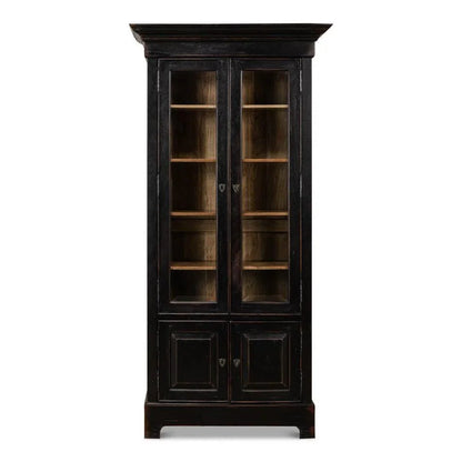 Bookcase Display Curion Glass Doors Ebony - LOOMLAN - Sarreid - Bookcases