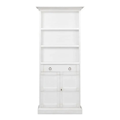 Bookcase With Doors and Drawer Cortina White - LOOMLAN - Sarreid - Bookcases