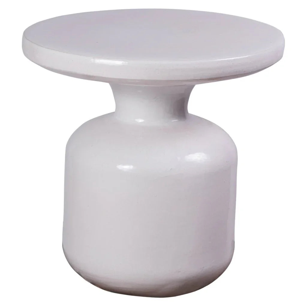 Bottle Ceramic Round Patio Accent Table