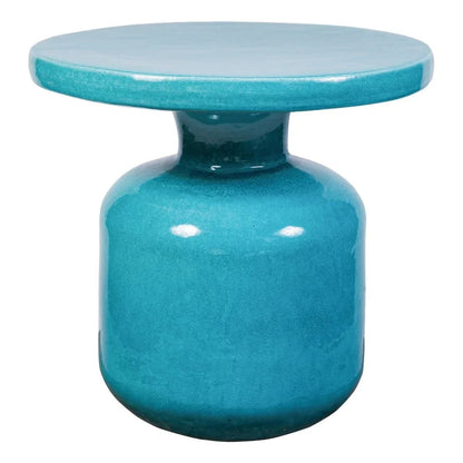 Bottle Ceramic Round Patio Accent Table