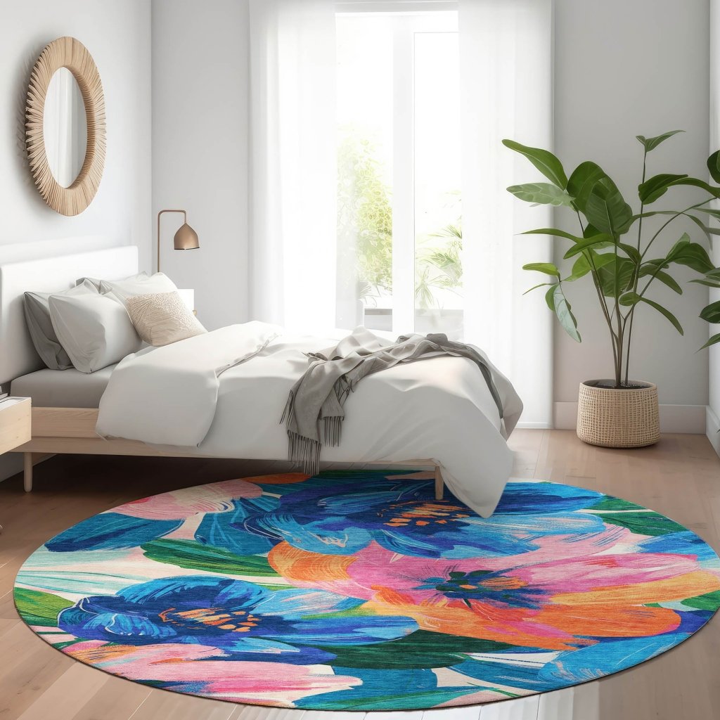 LOOMLAN Rugs Braidea Blue Washable Indoor-Outdoor Rug