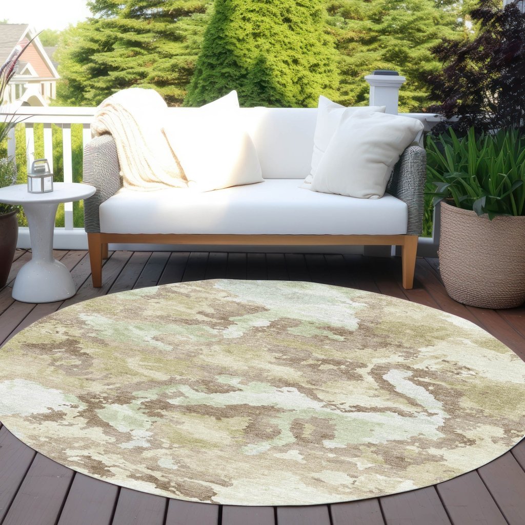 LOOMLAN Rugs Branza Brown Washable Indoor-Outdoor Rug