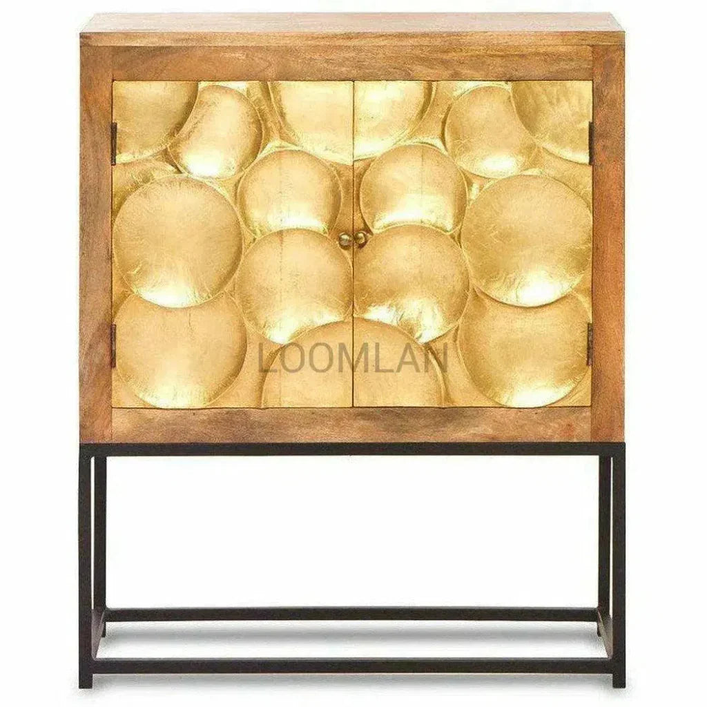 Brass Overlay Accent Cabinet Stand Paris - LOOMLAN - LOOMLAN - Accent Cabinets