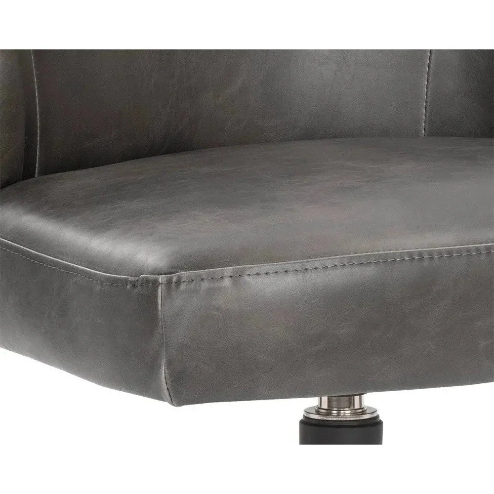 SUNPAN Bretta Leather Swivel Armless Dining Chair