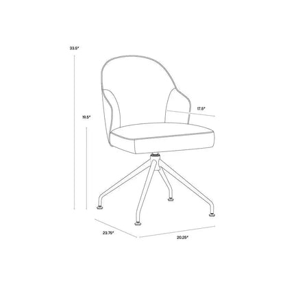 SUNPAN Bretta Leather Swivel Armless Dining Chair