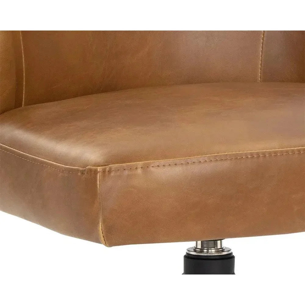 SUNPAN Bretta Leather Swivel Armless Dining Chair