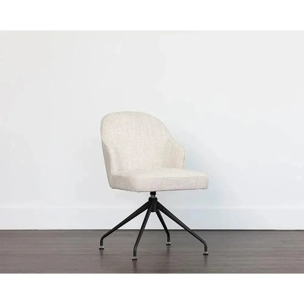 SUNPAN Bretta Leather Swivel Armless Dining Chair