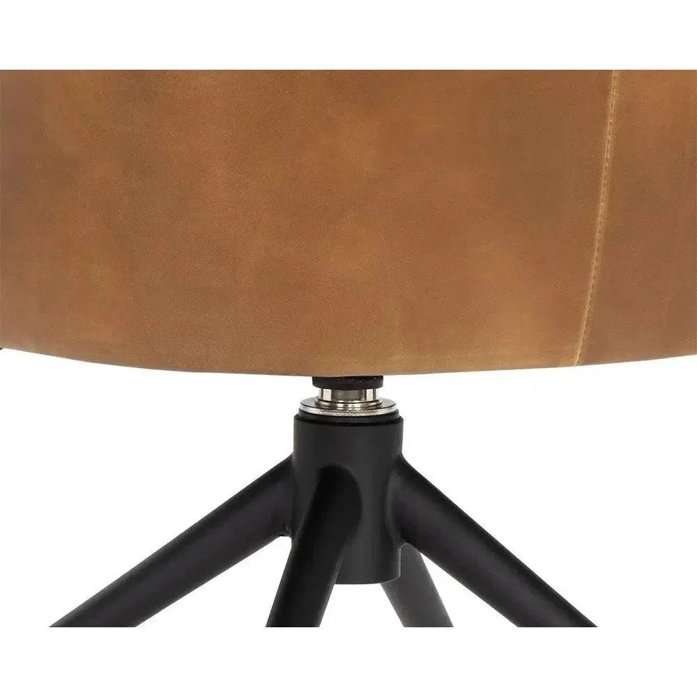 SUNPAN Bretta Leather Swivel Armless Dining Chair