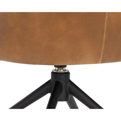 SUNPAN Bretta Leather Swivel Armless Dining Chair