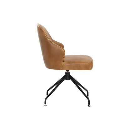 SUNPAN Bretta Leather Swivel Armless Dining Chair