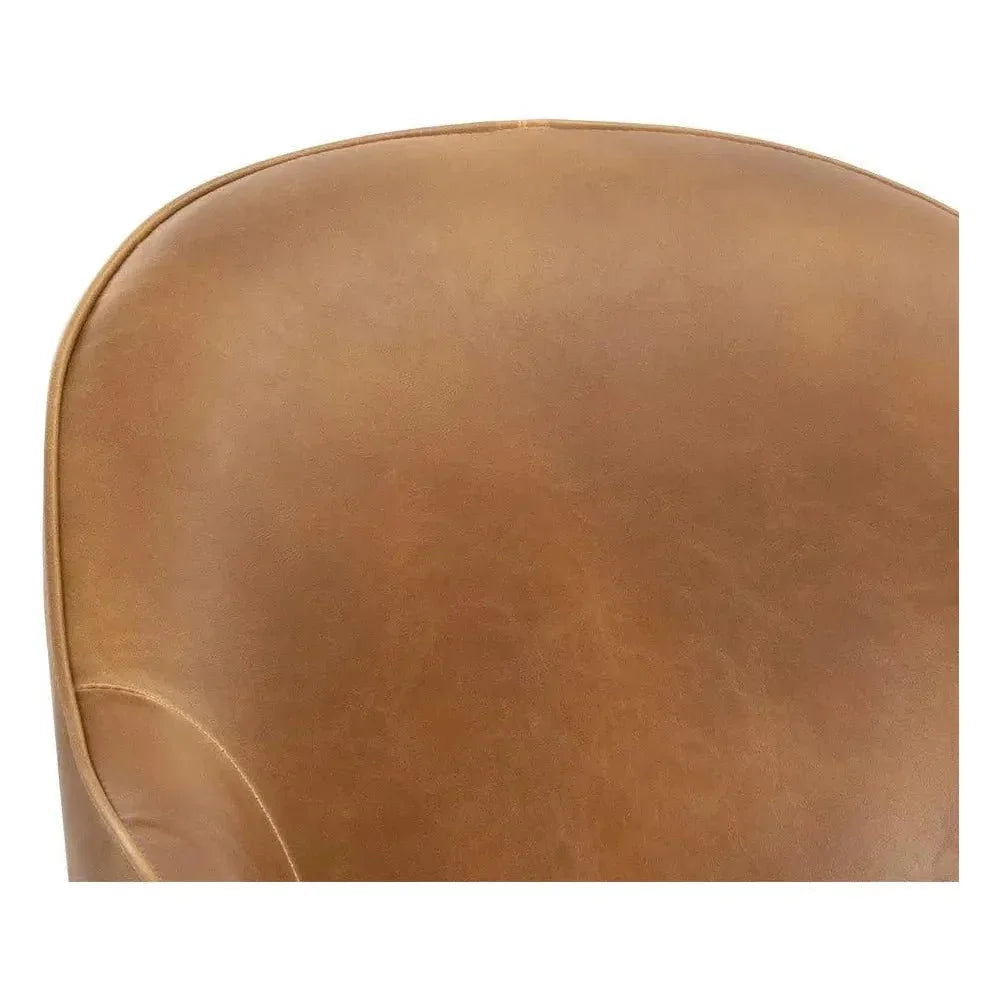 SUNPAN Bretta Leather Swivel Armless Dining Chair