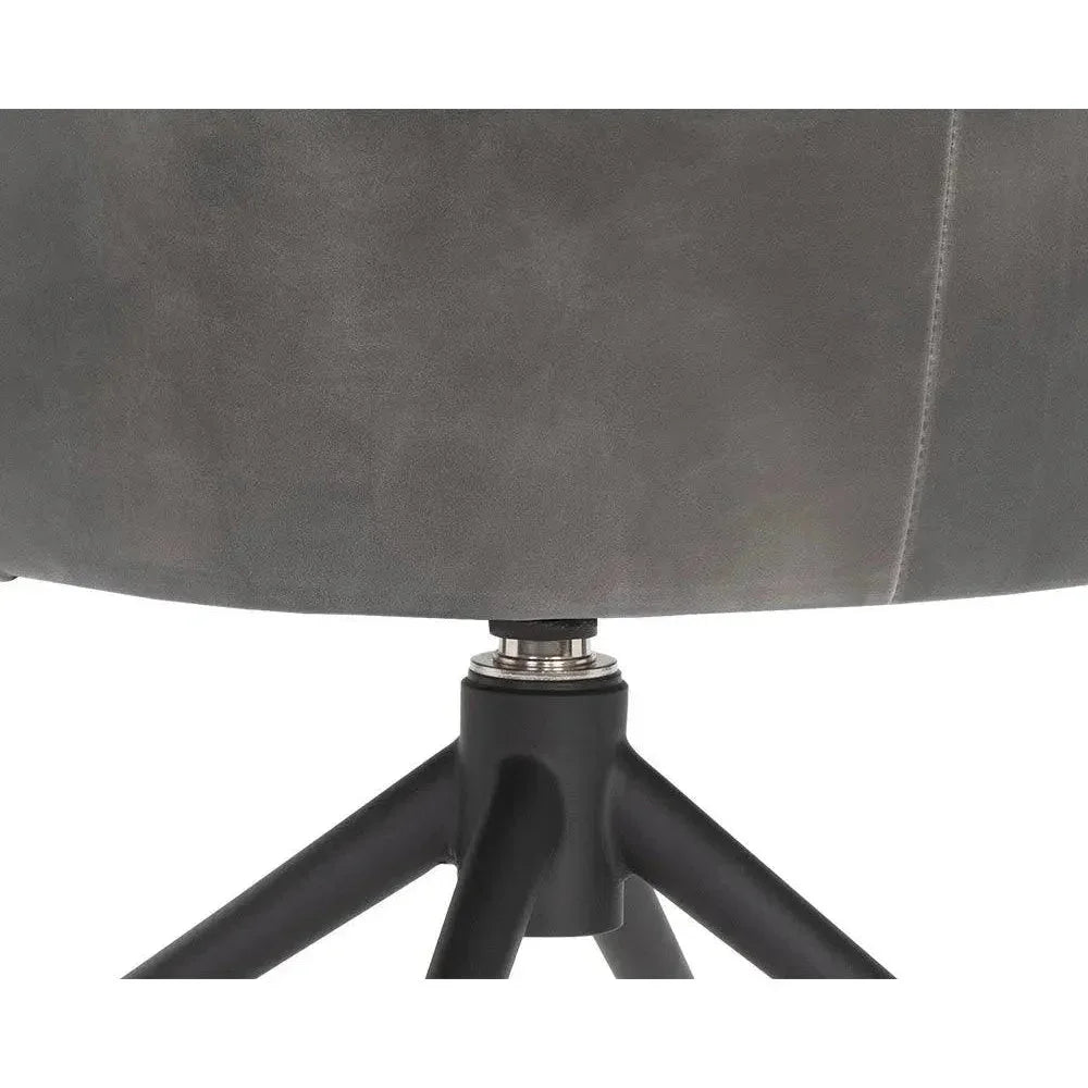 SUNPAN Bretta Leather Swivel Armless Dining Chair