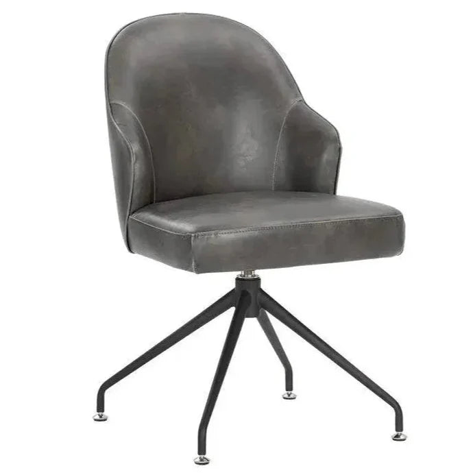 SUNPAN Bretta Leather Swivel Armless Dining Chair
