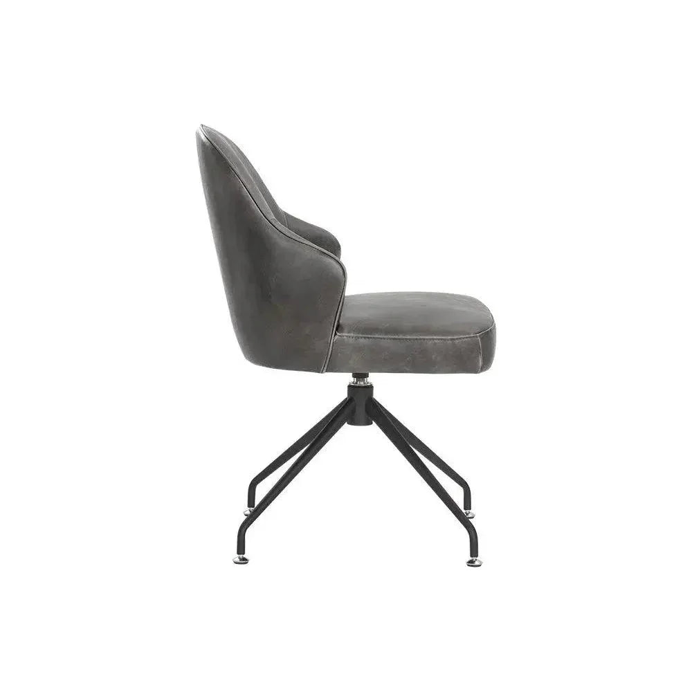 SUNPAN Bretta Leather Swivel Armless Dining Chair