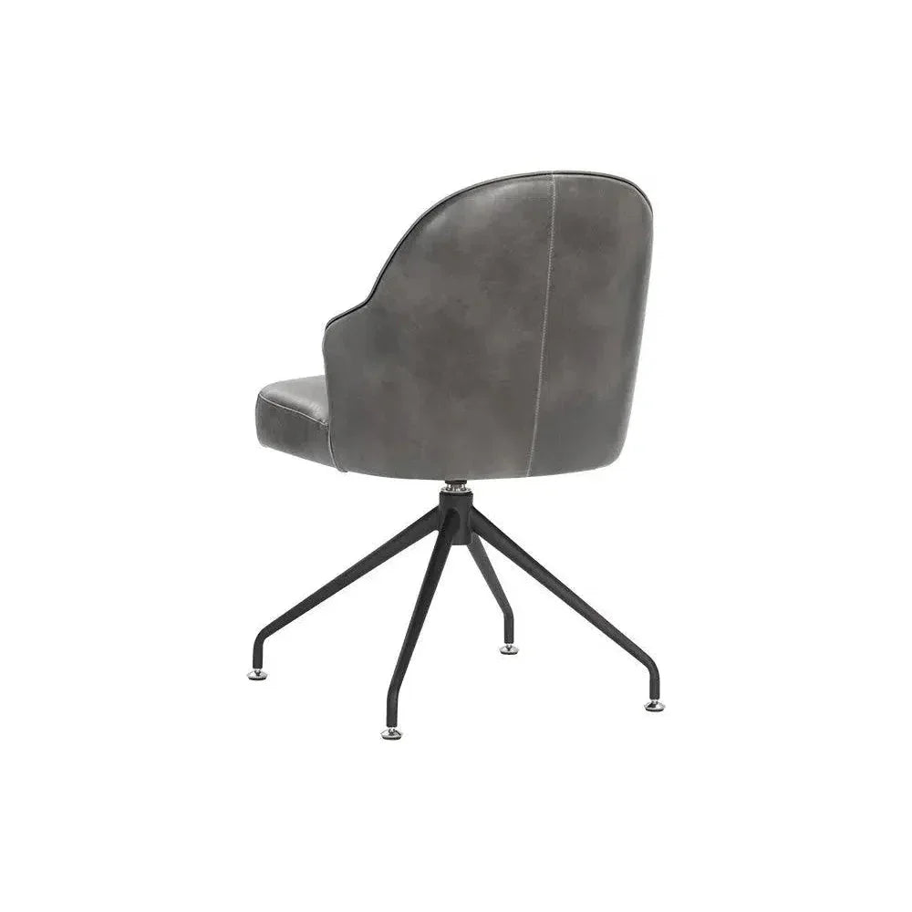 SUNPAN Bretta Leather Swivel Armless Dining Chair