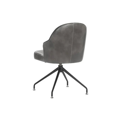 SUNPAN Bretta Leather Swivel Armless Dining Chair