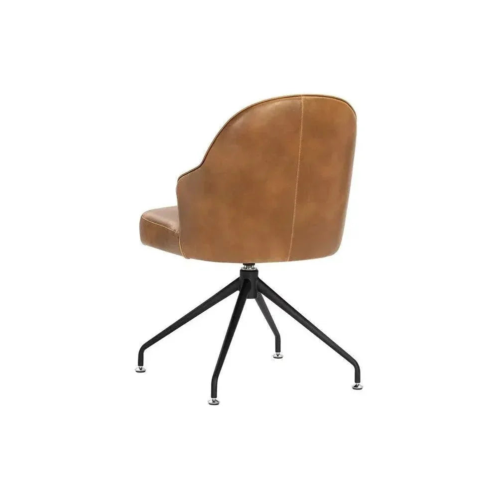 SUNPAN Bretta Leather Swivel Armless Dining Chair