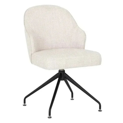 SUNPAN Bretta Leather Swivel Armless Dining Chair