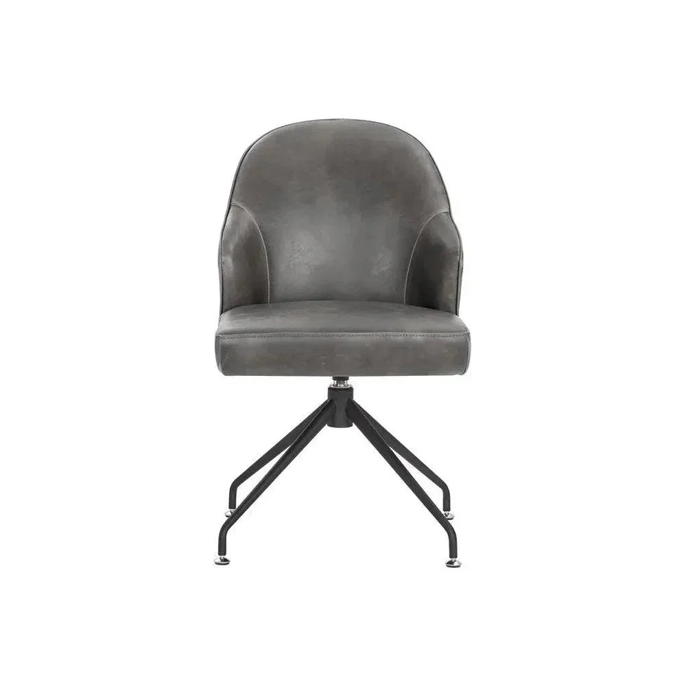 SUNPAN Bretta Leather Swivel Armless Dining Chair