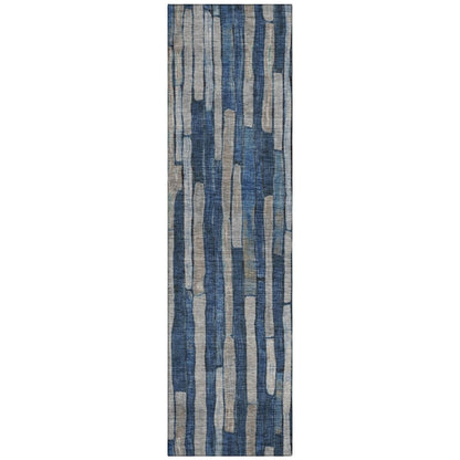LOOMLAN Rugs Brienna Blue Washable Indoor-Outdoor Rug
