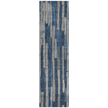LOOMLAN Rugs Brienna Blue Washable Indoor-Outdoor Rug