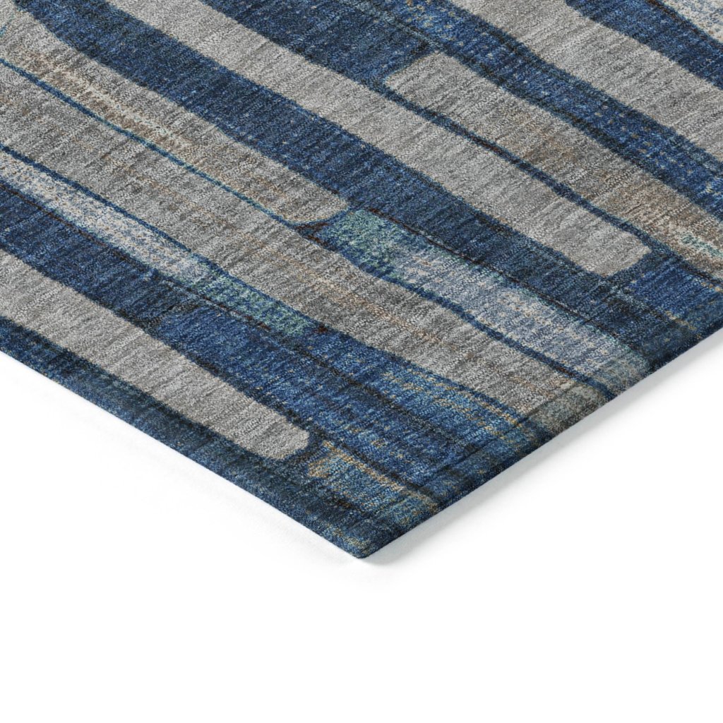 LOOMLAN Rugs Brienna Blue Washable Indoor-Outdoor Rug