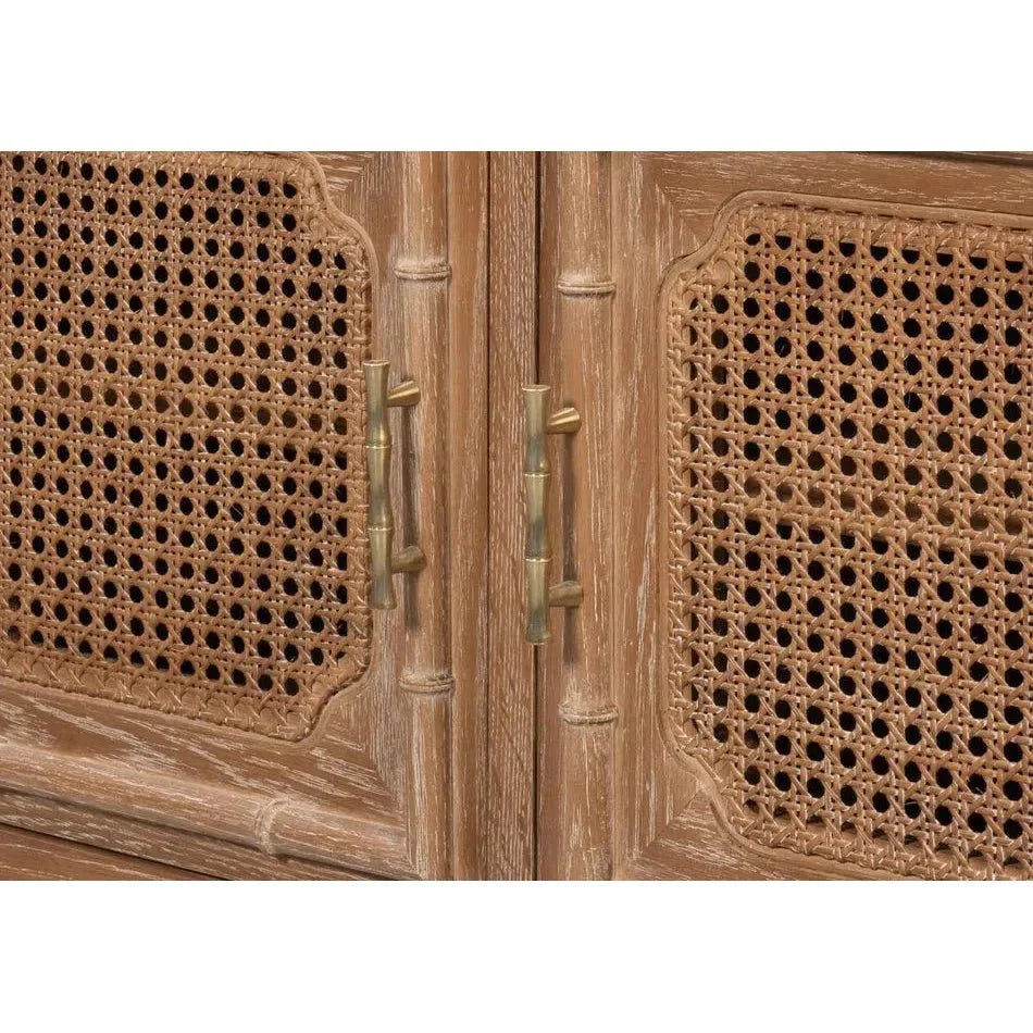 Brighton Cabinet Wood Traditional Brown 35" Wide - LOOMLAN - Sarreid - Accent Cabinets