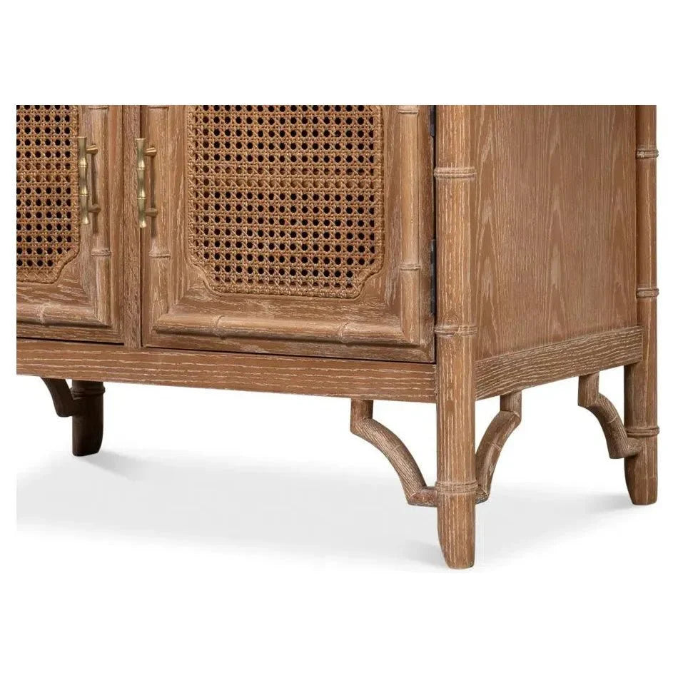 Brighton Cabinet Wood Traditional Brown 35" Wide - LOOMLAN - Sarreid - Accent Cabinets